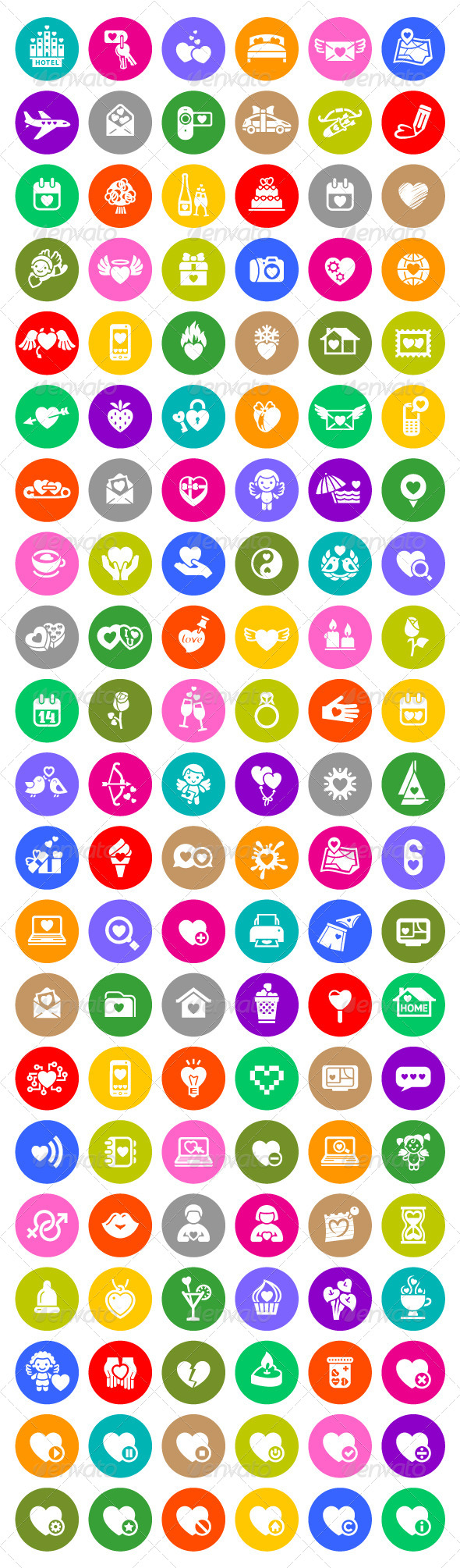126 Valentine's Day Colorful Icons - Miscellaneous Icons