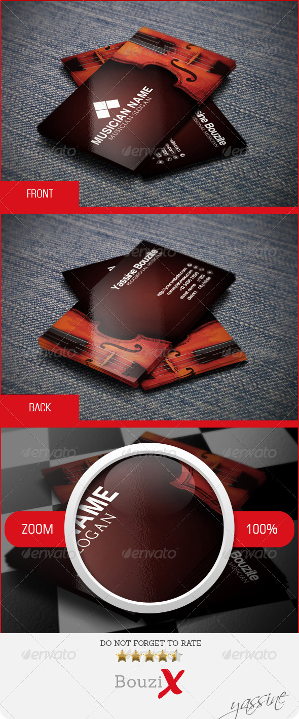 Musician Business Card - Industry Specific Business Cards