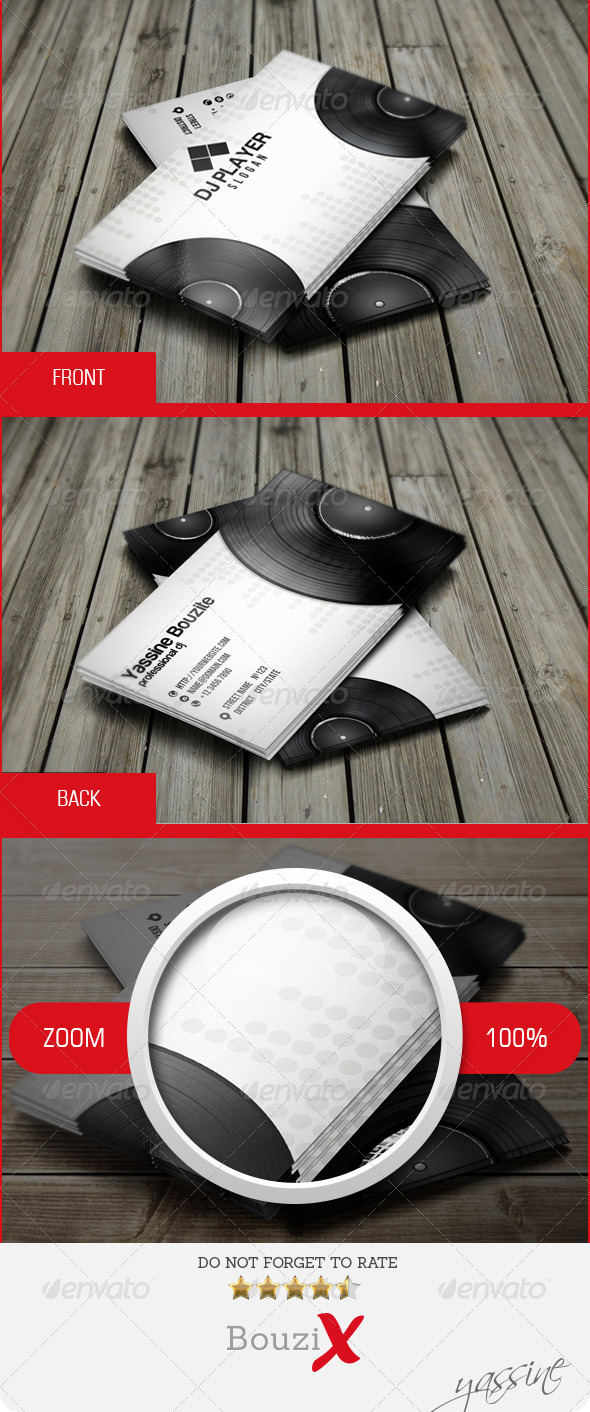 Dj Business Card - Industry Specific Business Cards