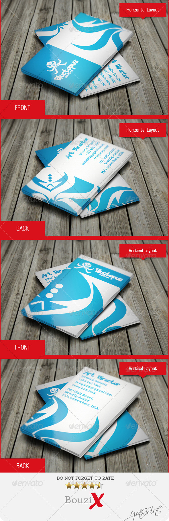 Bluctopus Business Card - Creative Business Cards