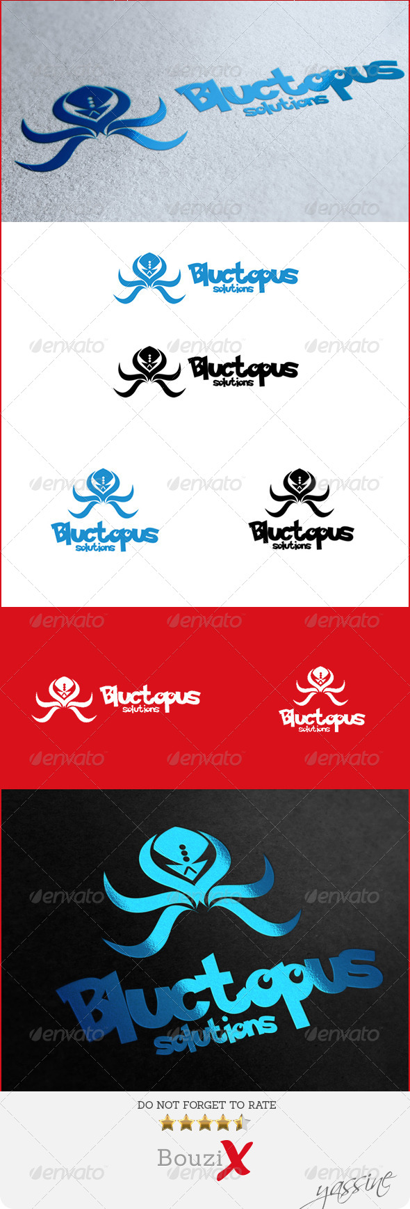 Bluctopus Logo - Animals Logo Templates