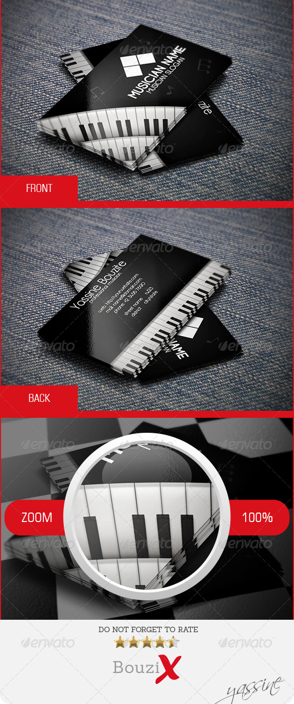 Musician Business Card - Industry Specific Business Cards