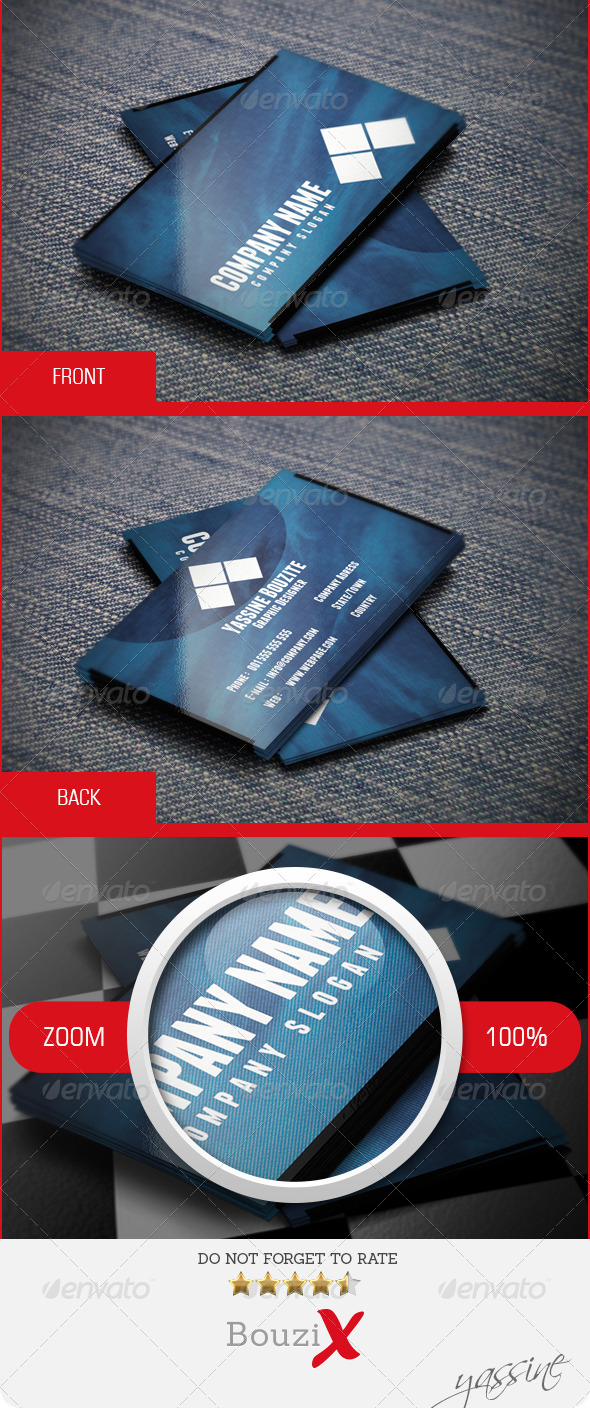 Elegant Blue Business Card - Corporate Business Cards