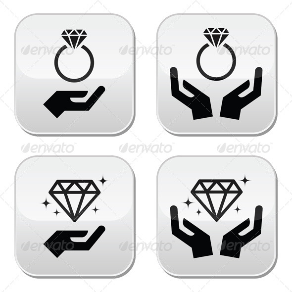 Diamond Engagement Ring with Hands - Weddings Seasons/Holidays