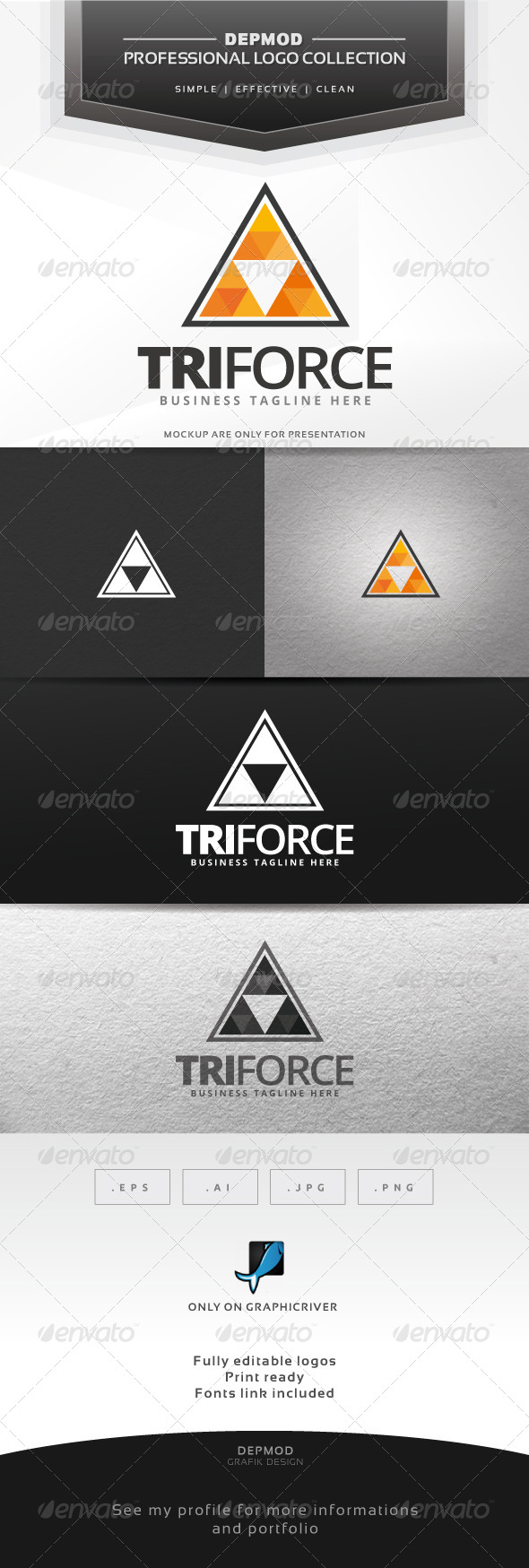 Tri Force Logo - Abstract Logo Templates
