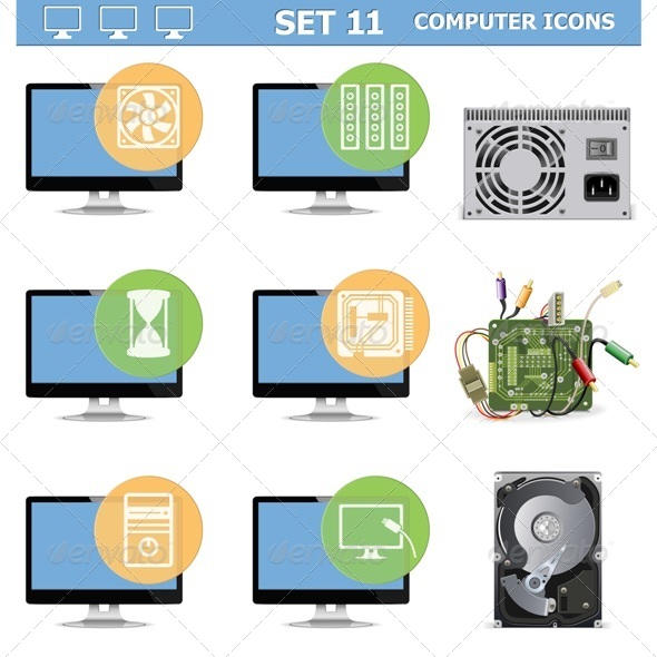 Computer Icons Set 11 - Computers Technology