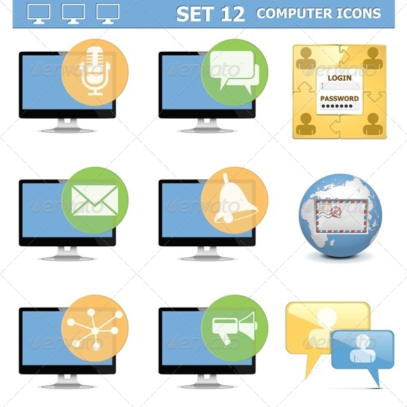 Computer Icons Set 12 - Computers Technology
