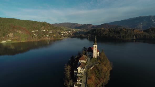 Aerial view of Bled lake