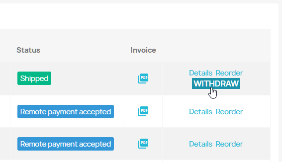 Rettix - one click withdrawal and return for PrestaShop