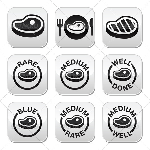 Steak Grilled Buttons - Food Objects