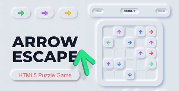 Arrow Escape | HTML5 Neumorphic Puzzle Game