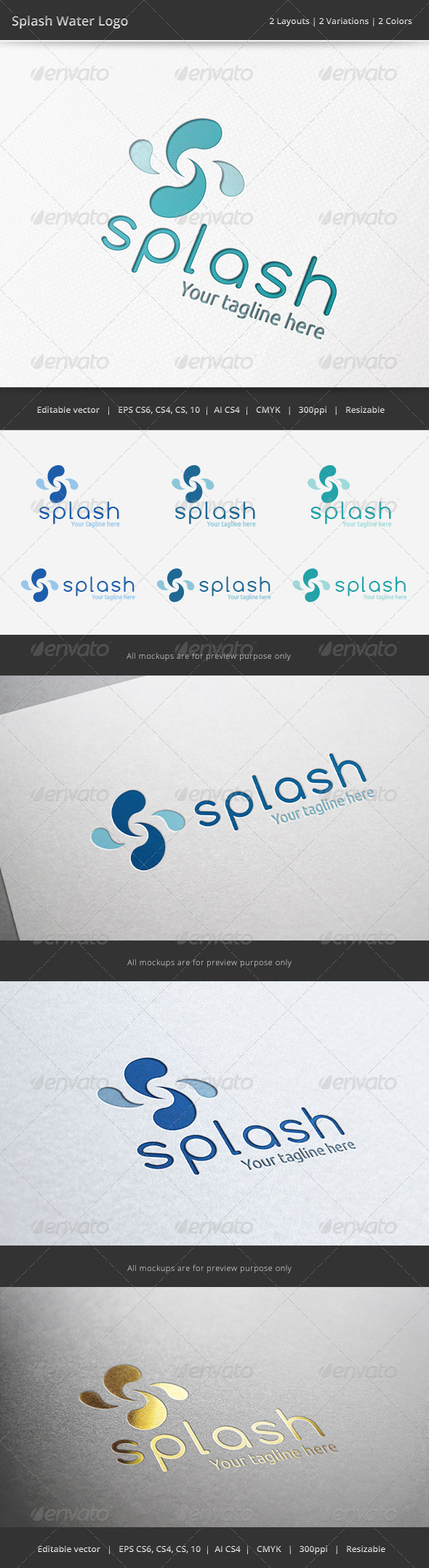 Splash Water Logo - Abstract Logo Templates