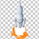 White Rocket Flying Isolated - VideoHive Item for Sale
