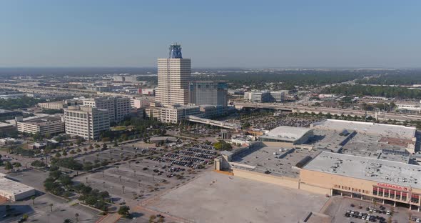 Aerial of the Memorial City Mall area in Houston, Texas. This video was filmed in 4k for best image alt
