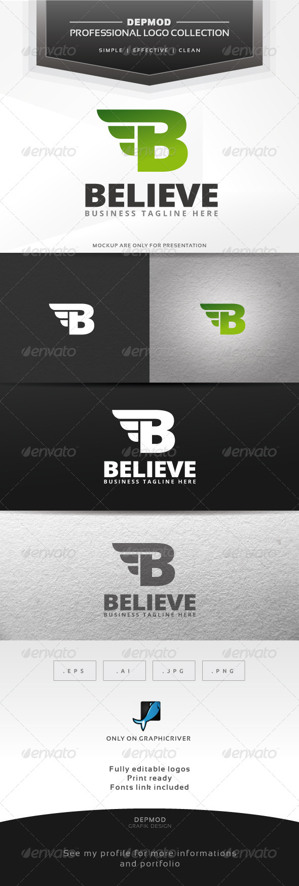 Believe Logo - Letters Logo Templates