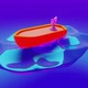 Сartoon toy boat on the waves of water satisfying looped 3D - VideoHive Item for Sale