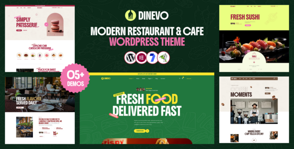 Dinevo - Modern Restaurant & Cafe WordPress Theme