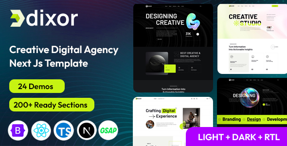 Dixor – Digital Agency & Portfolio Next Js Template