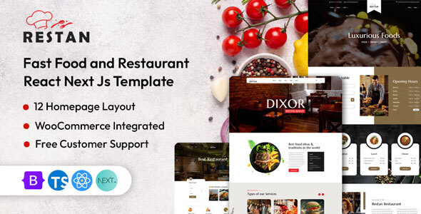 Restan - Food & Restaurant Next JS Template
