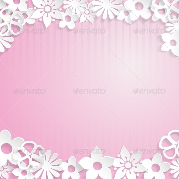 Background with Paper Flowers - Backgrounds Decorative