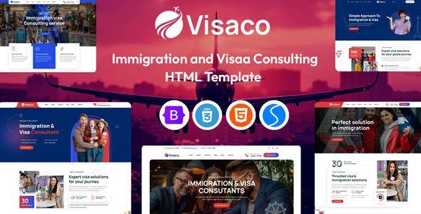 Visaco - Immigration and Visa Consulting HTML Template