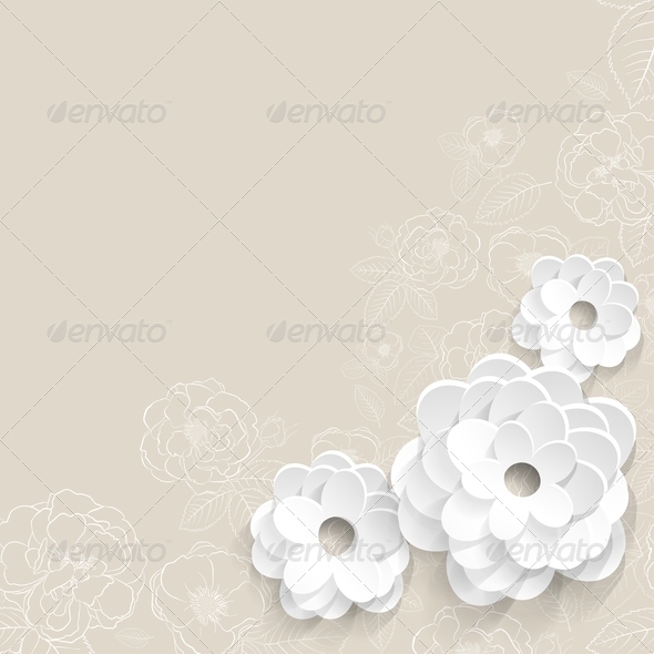 Background with Paper Flowers - Backgrounds Decorative