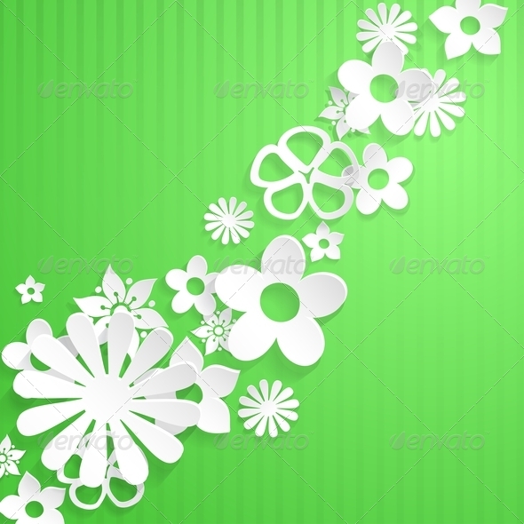 Background with Paper Flowers - Backgrounds Decorative