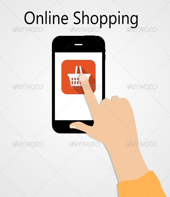 Online Shopping Flat Concept Illustration - Web Technology