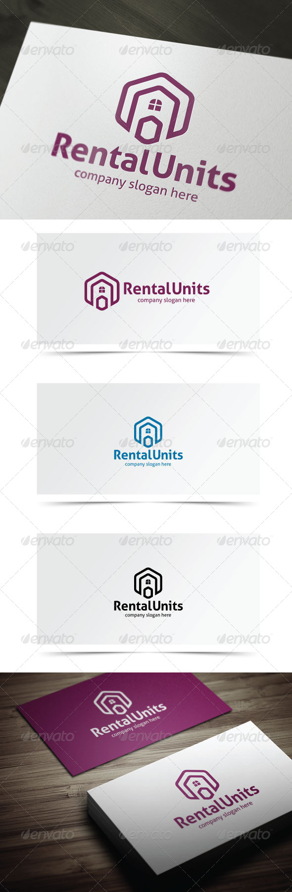 Rental Units - Buildings Logo Templates