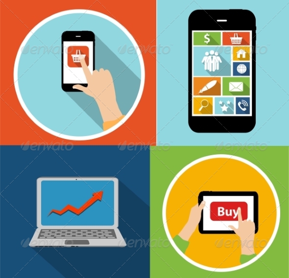 Online Shopping Flat Concept - Web Technology