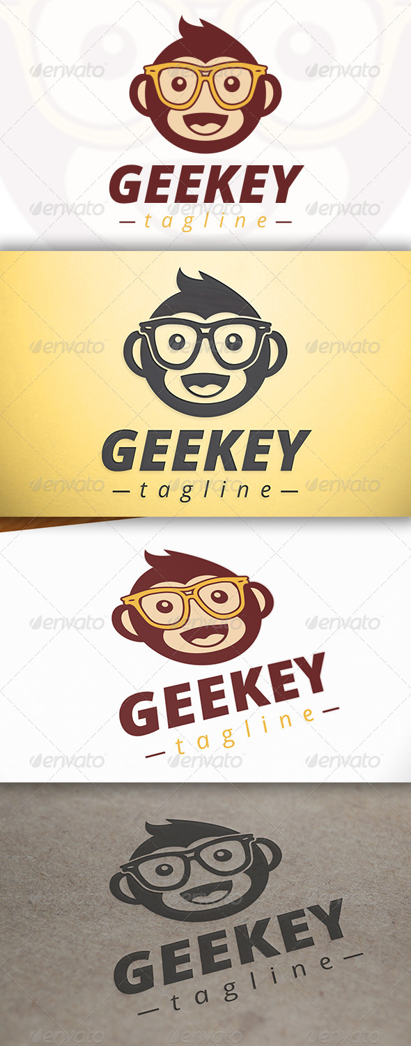Geek Monkey Logo - Animals Logo Templates