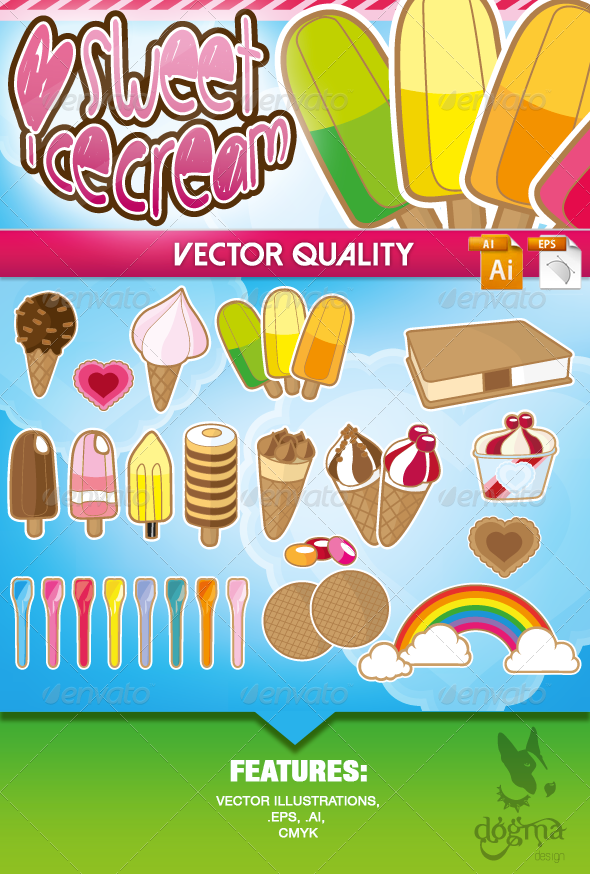 Ice Cream Vector Collection - Food Objects