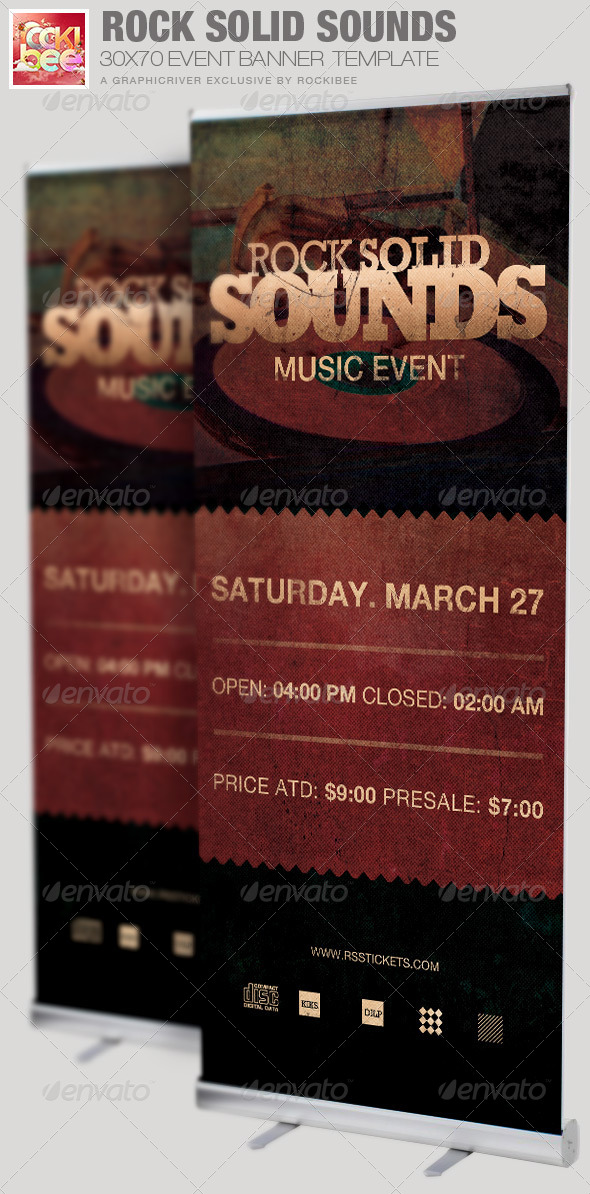 Rock Solid Sounds Banner Signage Template - Signage Print Templates