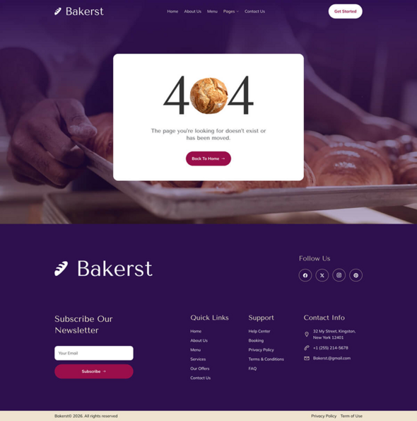 Bakerst - Bakery & Pastry Elementor Template Kit by Nextdin | ThemeForest