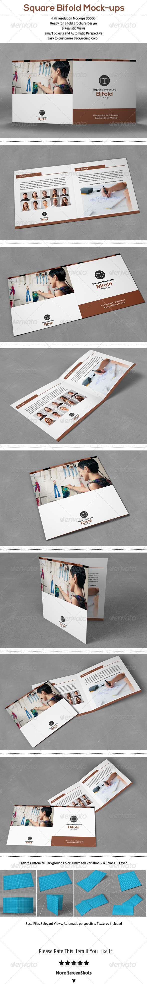 Square Bifold Brochure Mock-Up - Brochures Print