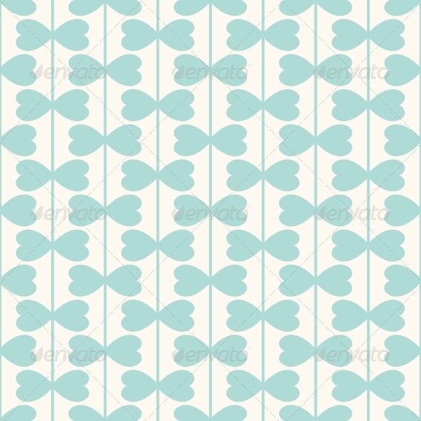Geometric Seamless Pattern with Hearts Lines - Patterns Decorative