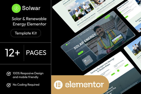 Solwar - Solar & Renewable Energy Elementor Template Kit