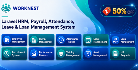 WorkNest - Laravel HRM, Payroll, Attendance, Leave & Loan Management System