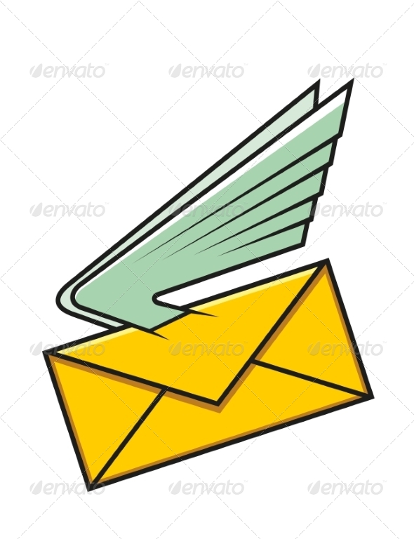Envelope with Wings, Symbol of Fast Delivery - Miscellaneous Vectors