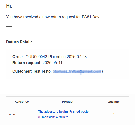 Rettix - one click withdrawal and return for PrestaShop