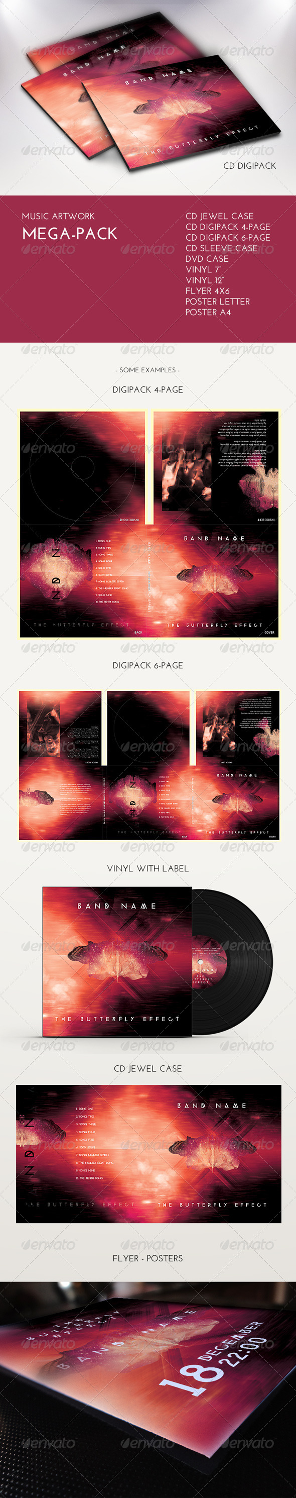 Music Artwork Mega Pack - CD & DVD Artwork Print Templates