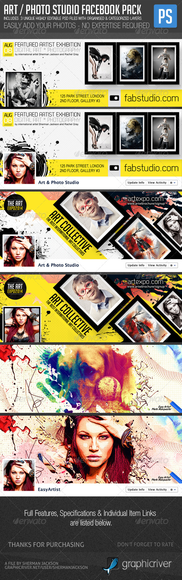 Art Photo Facebook Cover Premium Pack - Facebook Timeline Covers Social Media