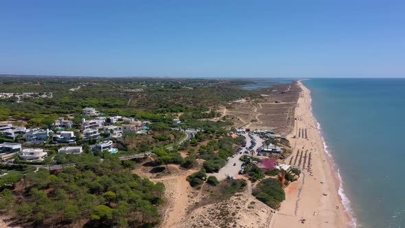 Aerial Overview of Quinta Do Lago Resort Buildings in Vale De Lobo Algarve Portugal Europe alt