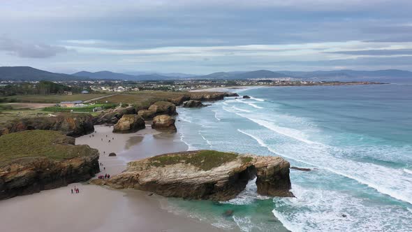 Playa de Las Catedrales in Ribadeo, Galicia, Spain