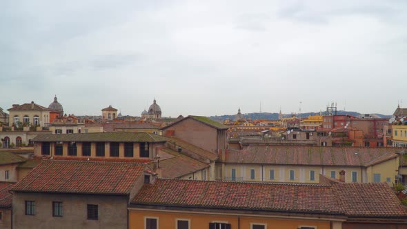 Panorama of the City of Rome. View From Capitol Hill