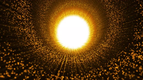 Golden Glamour Tunnel with Lights and Particles 2 alt