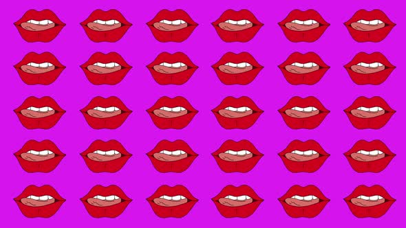 Lips Tongue Animation Background 