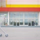 Empty Shopping Cart Rolling at Parking Area Outside Supermarket - VideoHive Item for Sale