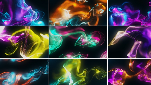 Abstract Colorful Fluid Particles Background Pack