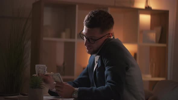 Business Communication Busy Man Financial Tasks alt